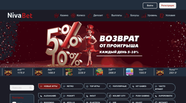 Каталог игр NivaBet Casino